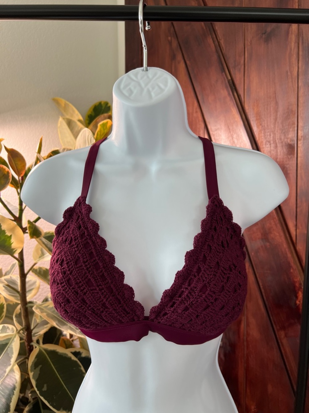 Crocheted swim bikini top